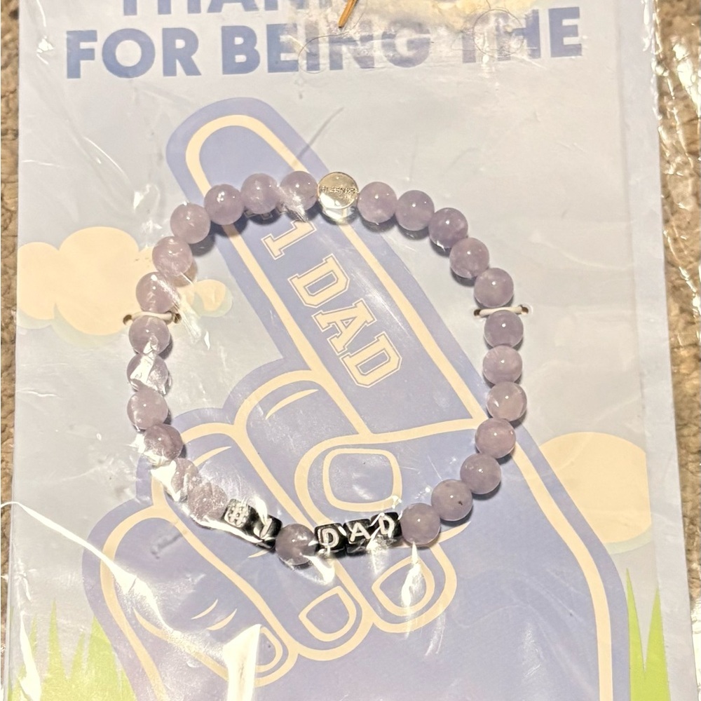 Lavender 'Dad' Beaded Bracelet